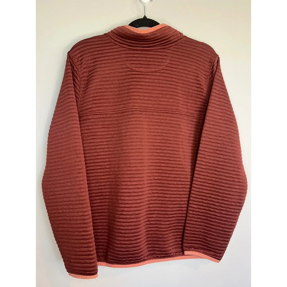 L.L. Bean Airlight Red/Brown Fall Neutral Quilted Color Snap Pullover Women XL - Picture 4 of 8
